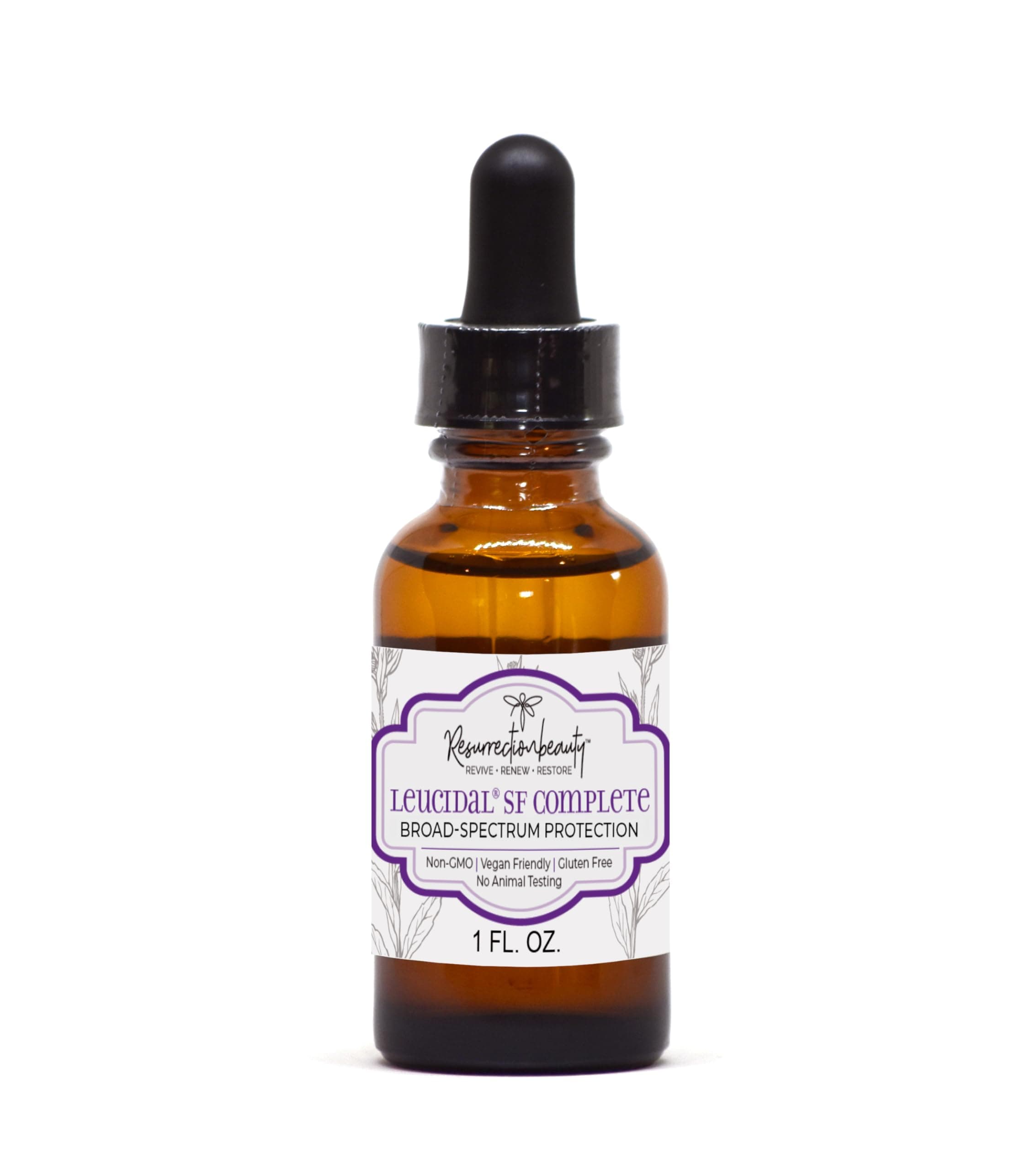 Leucidal® SF COMPLETE Broad Spectrum Protection Cosmetic Ingredient for DIY Vitamin C Ascorbic Acid & Hyaluronic Acid Powder Serum, Facial Lotion & Other Formulations, 1 oz RESURRECTIONbeauty