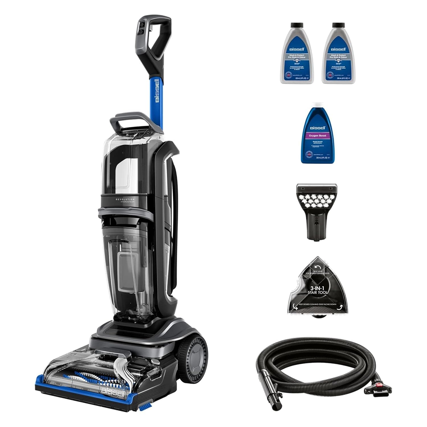 Revolution™ HydroSteam™ Carpet Cleaner, Carpet Stain Remover with Hydrosteam™ Technology, Steam Cleaner, Carpets Dry in 30 mins, Upholstery Cleaner with 3.7L Clean Water Tank, 3670E