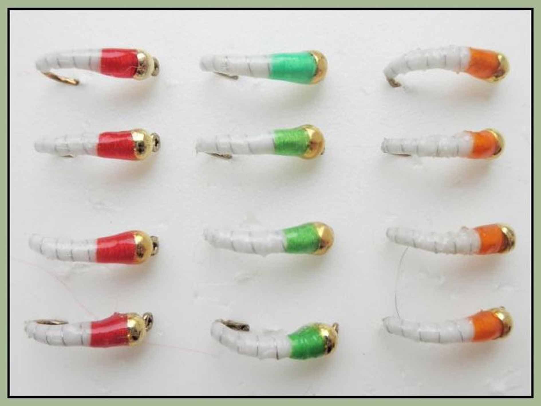 okey Dokey Trout Flies, 12 Pack, White body Okey Dokey, Mixed 10/12, Fly Fishing