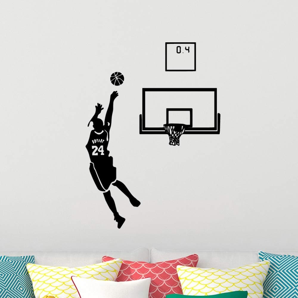 Crjzty Hot Basketball Game Wall Stickers Decals Removable Vinyl Murals For Kids Room Living Room Decoration wallsticker 58 * 80cm