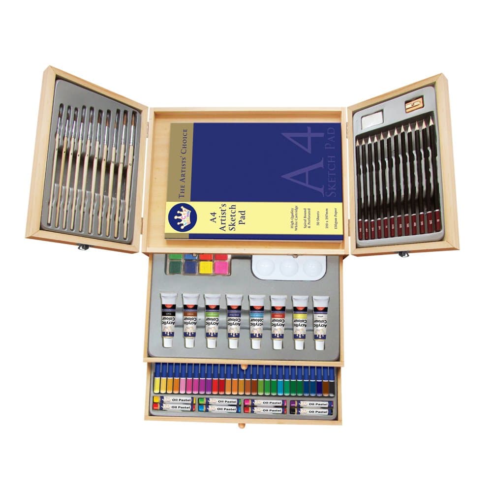 UCATQ Deluxe Art Set- Painting & Drawing Set 83-Piece, Professional Art Kit for Kids, Teens and Adults/Gift by Lucky Crown Wooden Box Set