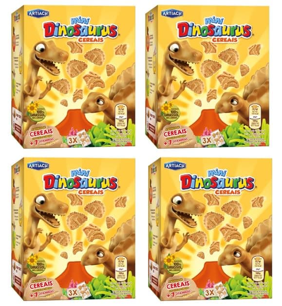 Artiach Dinosauros Mini Biscuits | Individually Wrapped | 120 g (Pack of 4)