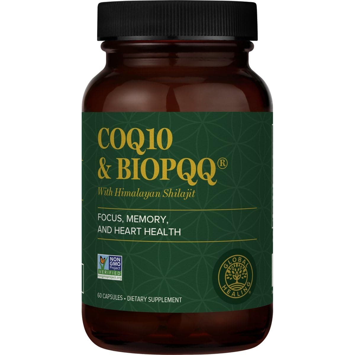 Global Healing Center CoQ10 & BioPQQ with Pure Himalayan Organic Shilajit-Antioxidant Care for Heart & Brain Health,Mitochondria Energy Optimizer for Men & Women-Coenzyme Ubiquinone 150mg, 60 Capsules