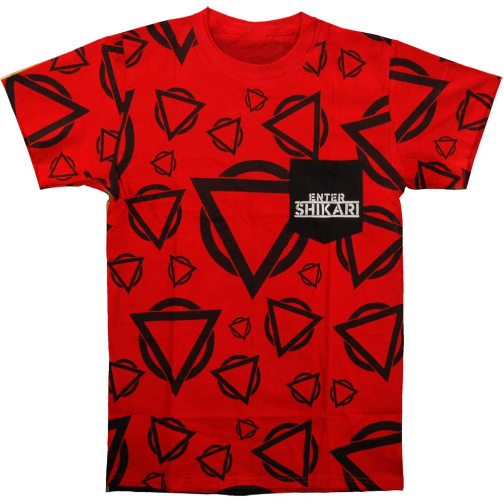 Enter Shikari Men's Allover Logo T-Shirt X-Large Red