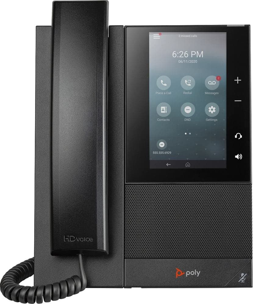 Polycom Poly CCX 500 IP Phone with Handset () - Open SIP - Acoustic Fence and NoiseBlockAI Technologies - 5' Multi-Touch LCD Display - Integrated Bluetooth and USB Headset Ports - Works w/Zoom & More