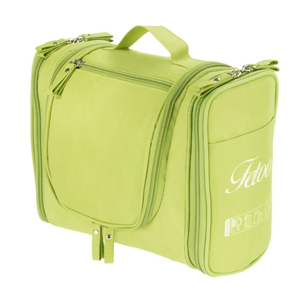 Toiletry Bag Wash Bag Cosmetic Make Up Bag Organizer Storage Bag Solid Color Portable Travel Hanging Luggage Zipper Polyester Oxford with Hook Foldable Large Capacity Multifunction (Green)