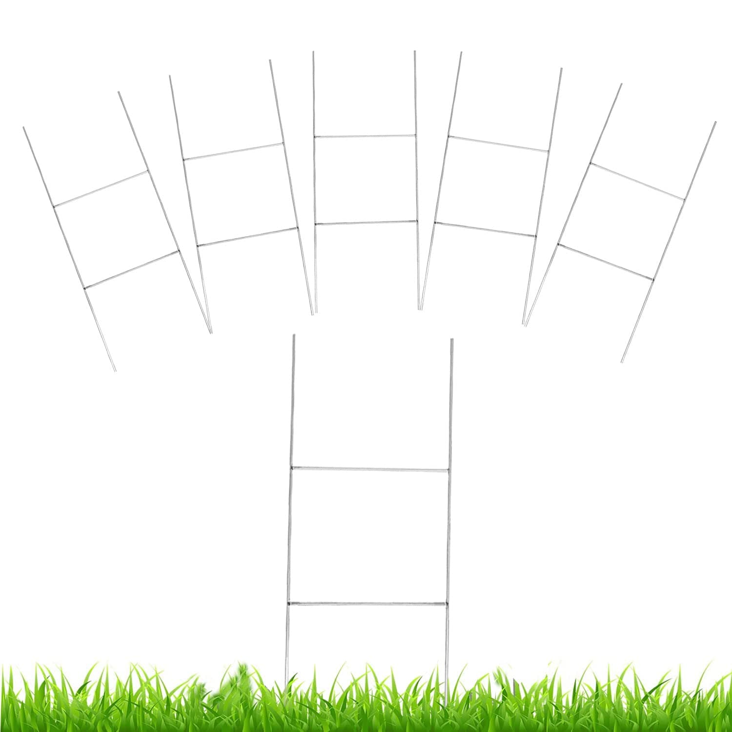 CPTC FLRAE 5 Pack Yard Sign Stakes Metal,17.5'' x 7'' H Frames Yard Stakes for Signs