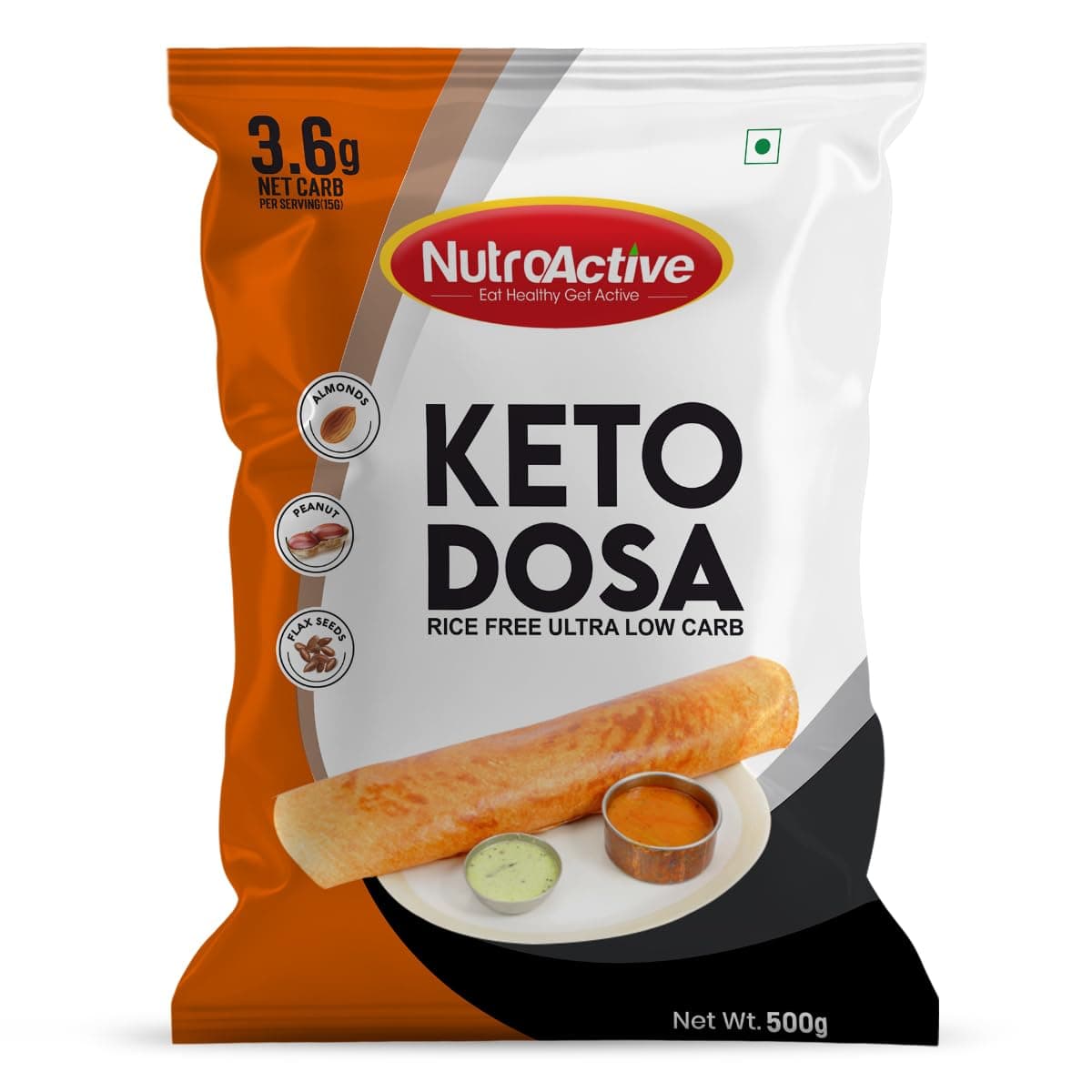 Ultra Low Carbs Easy To Make Dosa Soft And Tasty Keto Homemade Mix, Carb Per Dosa, Gluten Free 350 Gm
