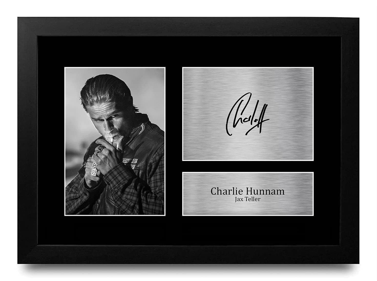HWC Trading FR A4 Charlie Hunnam Sons of Anarchy Jax Teller Gifts Printed Signed Autograph Picture for TV Show Fans - A4 Framed