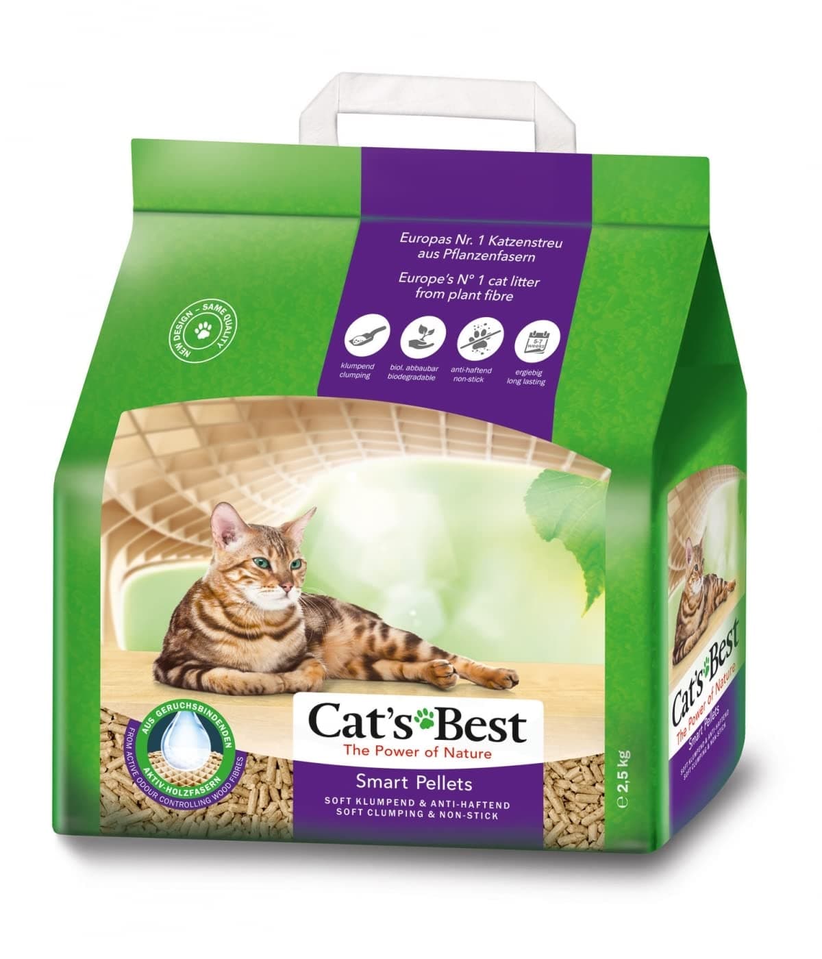 Smart Pellets Cat Litter (2.5 kg) Biodegradable Litter Up to 7 Weeks of Use Natural Absorbent Cat Litter