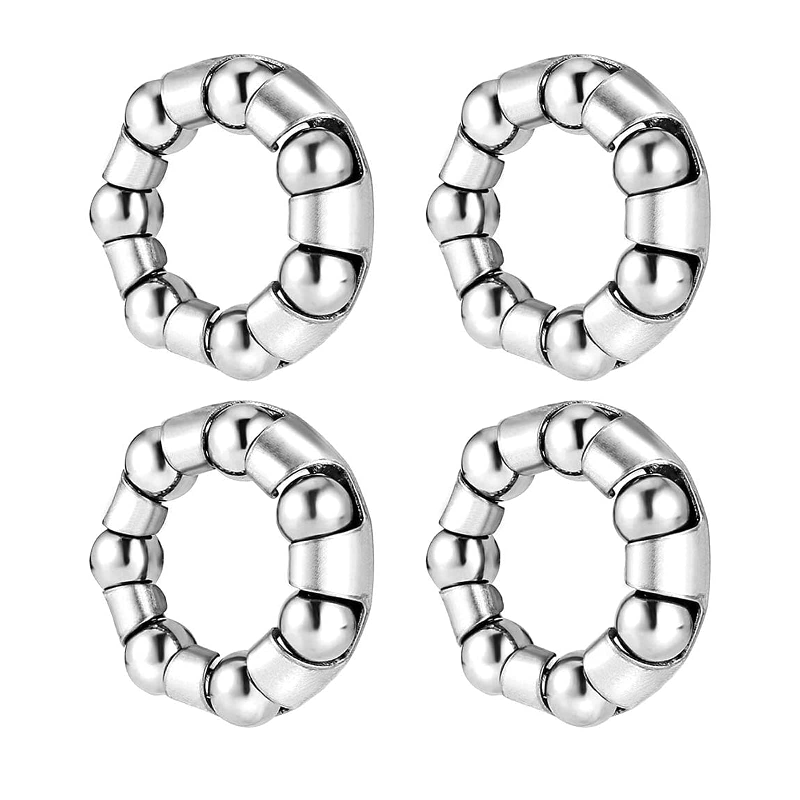 4Pcs Bike Ball Bearing Retainer Replacement Mountain Bike Parts 3/16" x 7 Balls Bicycle Repair Accessories for Kids/Stretch Bicycle MTB Bicycle Ball Bearings Bracket Front Wheel
