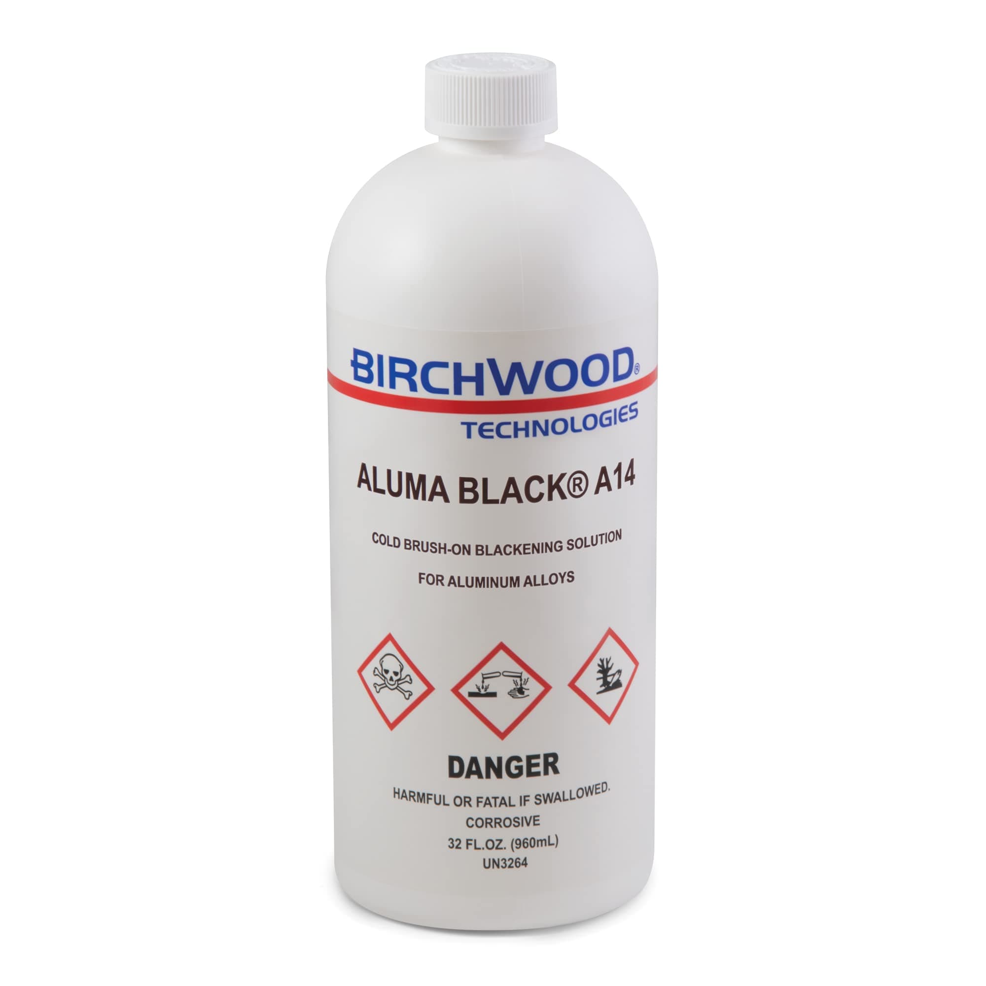 Aluma Black A14 by Birchwood Technologies - Cold Brush on Blackening Solution for Aluminum alloys Traditional Patina Blue and Black Oxide Touch-up (1 Quart)