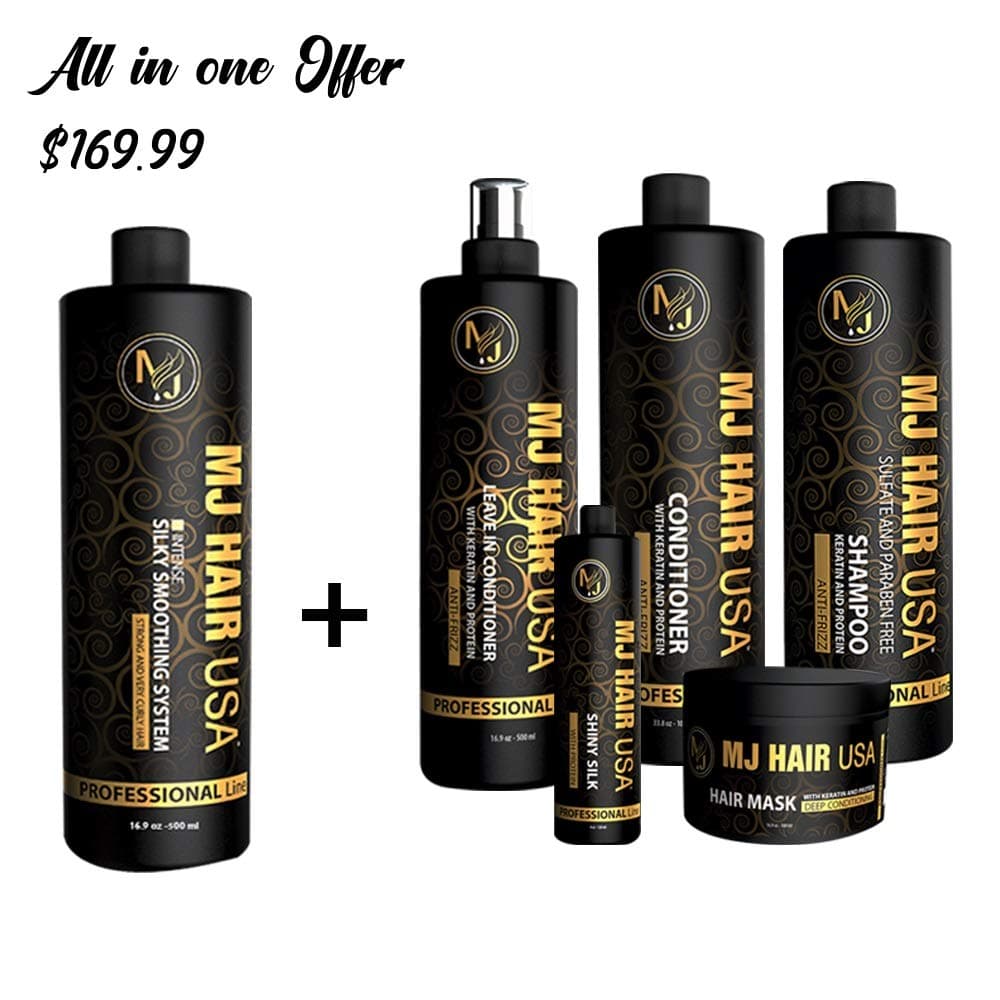 MJ Hair Silky Smoothing System 500 ml (All in one offer)