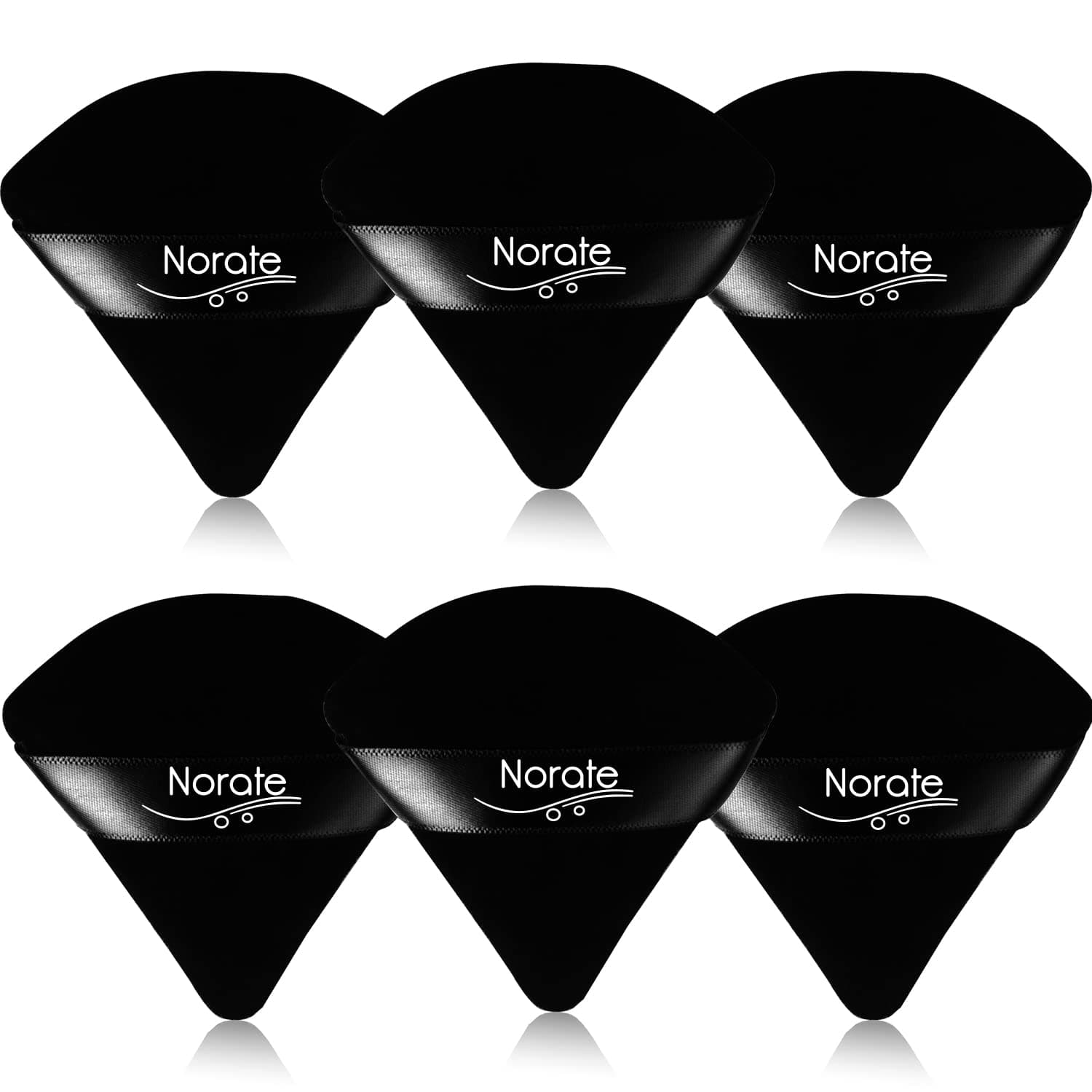 Triangle Powder Puff, Makeup Puff Velour Powder Puff, 6 Pcs Soft Powder Puffs for Face and Body Powder Cosmetic Foundation Sponge for Undereye Setting Powder Puff Makeup Tool (6 Black)