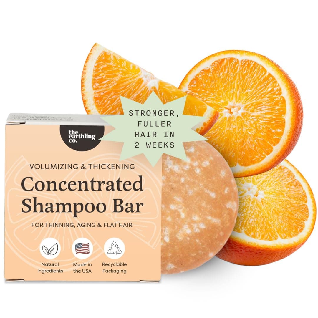 Shampoo Bar - Promote Hair Growth, Strengthen & Volumize All Hair Types - Paraben & Sulfate Free formula with Natural, Vegan Ingredients for Dry Hair (Citrus Sun, 3 oz)