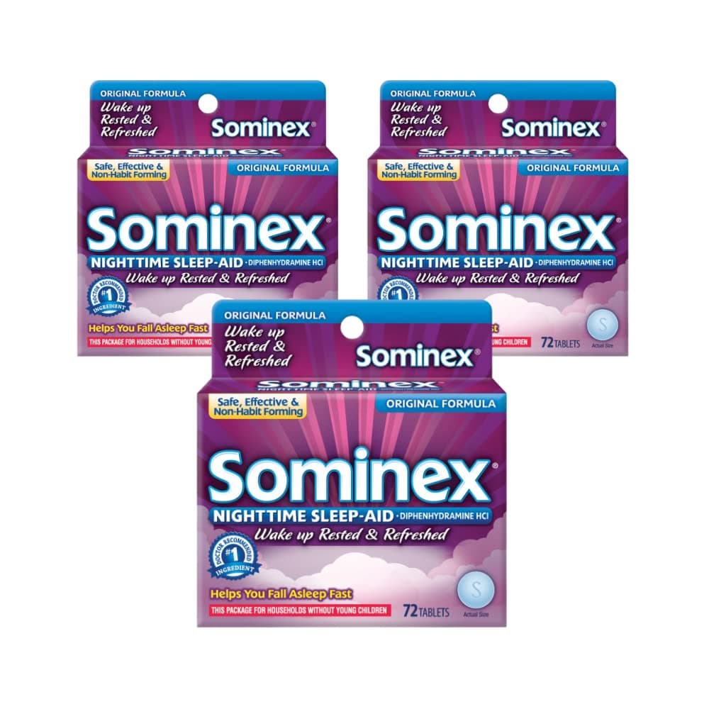 Nighttime Sleep-Aid, Maximum Strength Formula, Single Dose, 72 tablets - Pack of 3