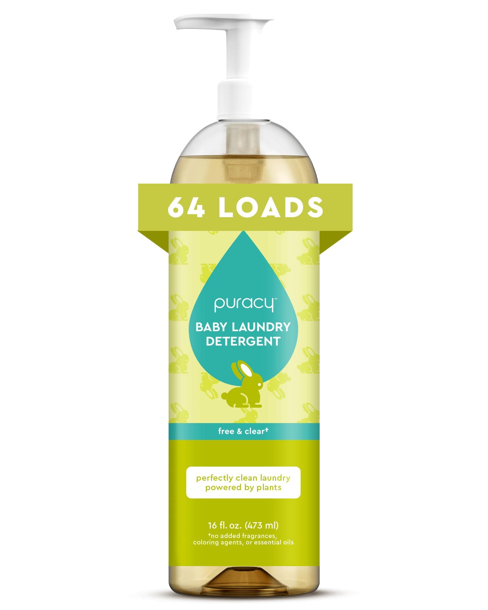 Liquid Baby Laundry Detergent - 1,4 Dioxane Free, Natural, Scent-Free Gentle Laundry Detergent Liquid Concentrate Laundry Pouch with Stain Fighting Enzymes (Baby- Free & Clear, 16oz)