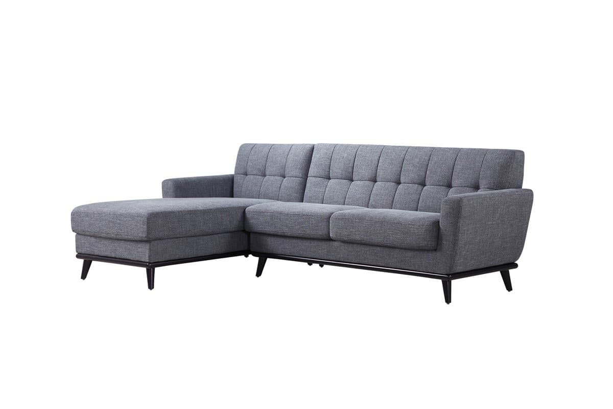 Modern Fabric Elegant Sectional Sofa - Grey