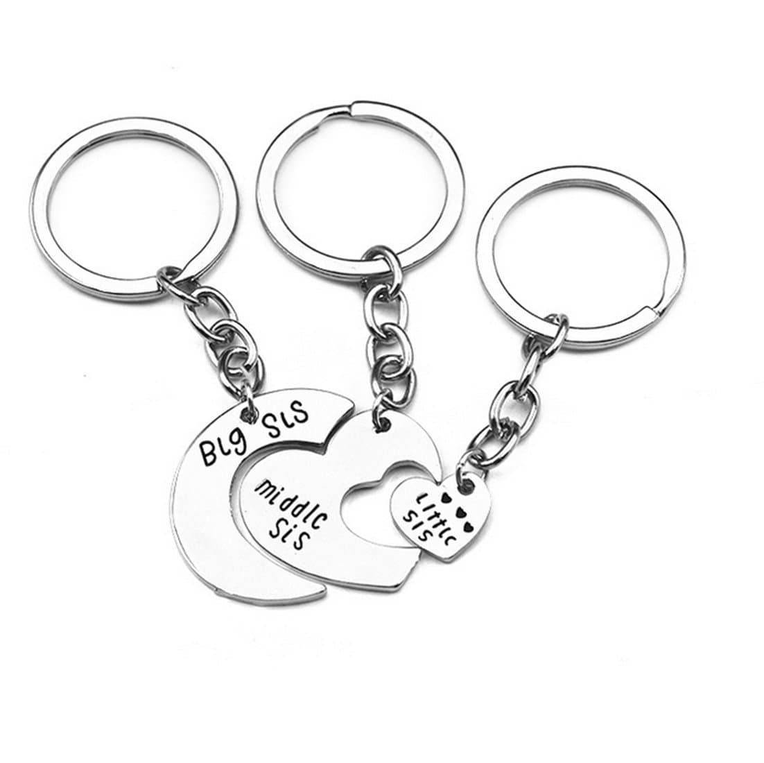 Fengteng Little Middle Big Sister Love Stitching Splice Keychain 3 Pieces