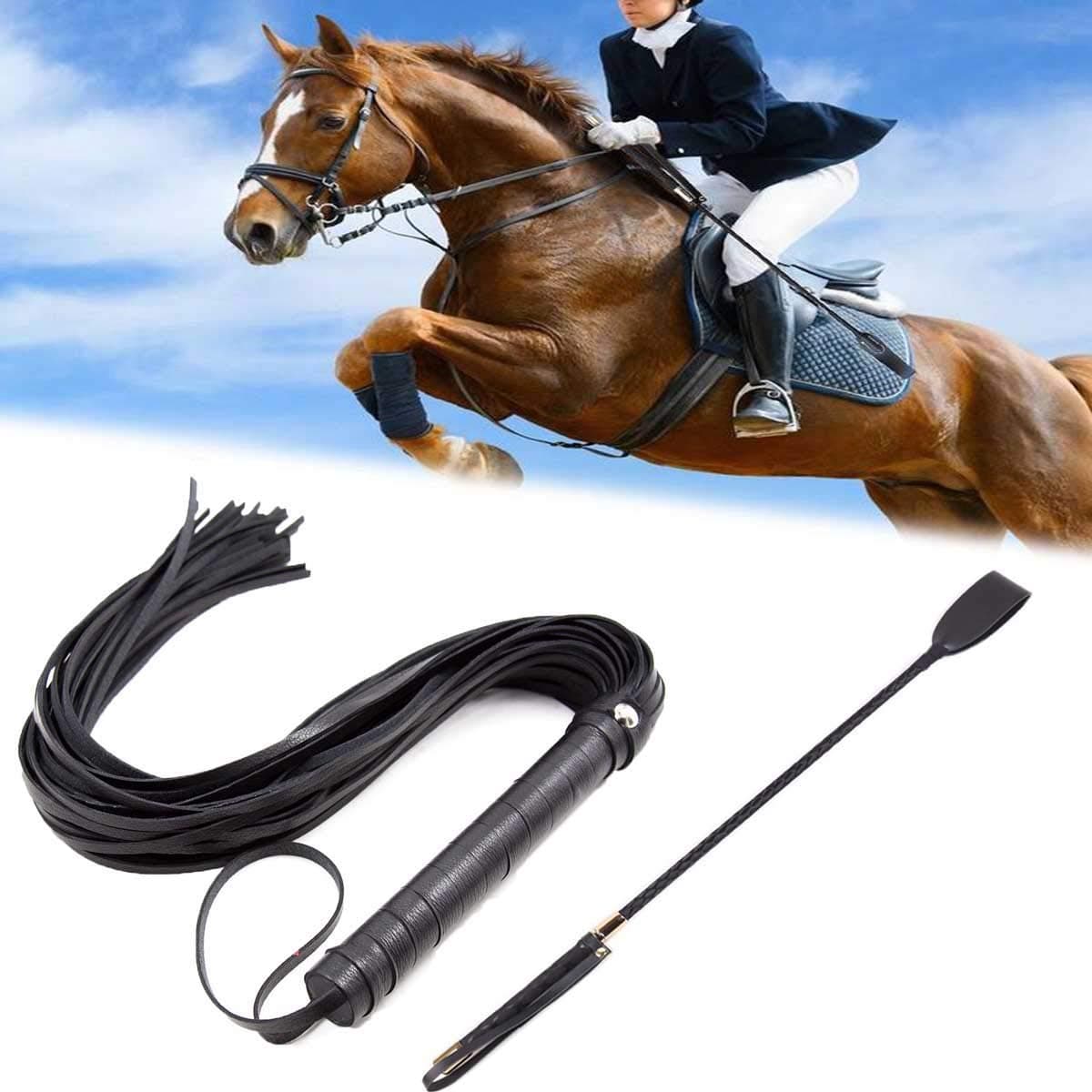 18" Riding Crop Jump Premium Quality Crops,Equestrianism Horse Crop(Black)