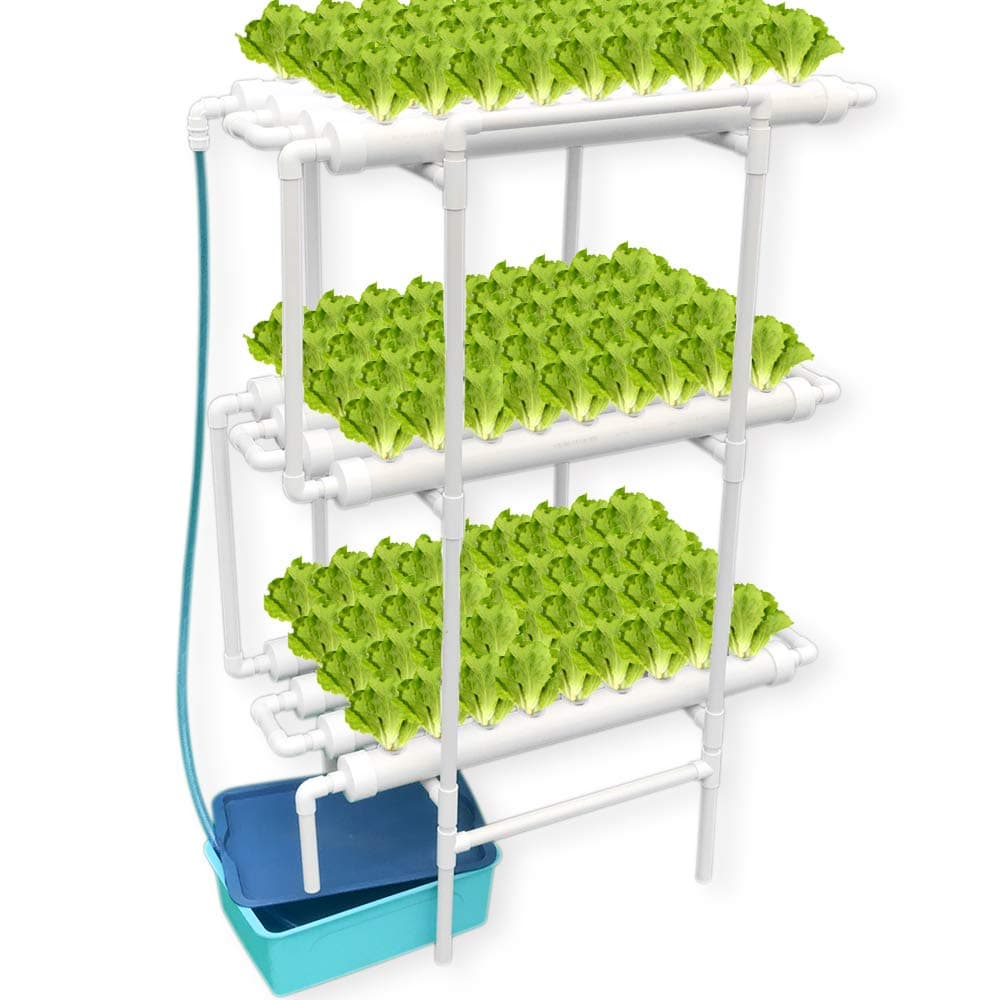 Hydroponics NFT System with 108 Holes Kits,Vertical Hydroponics PVC Pipe Plant Vegetable