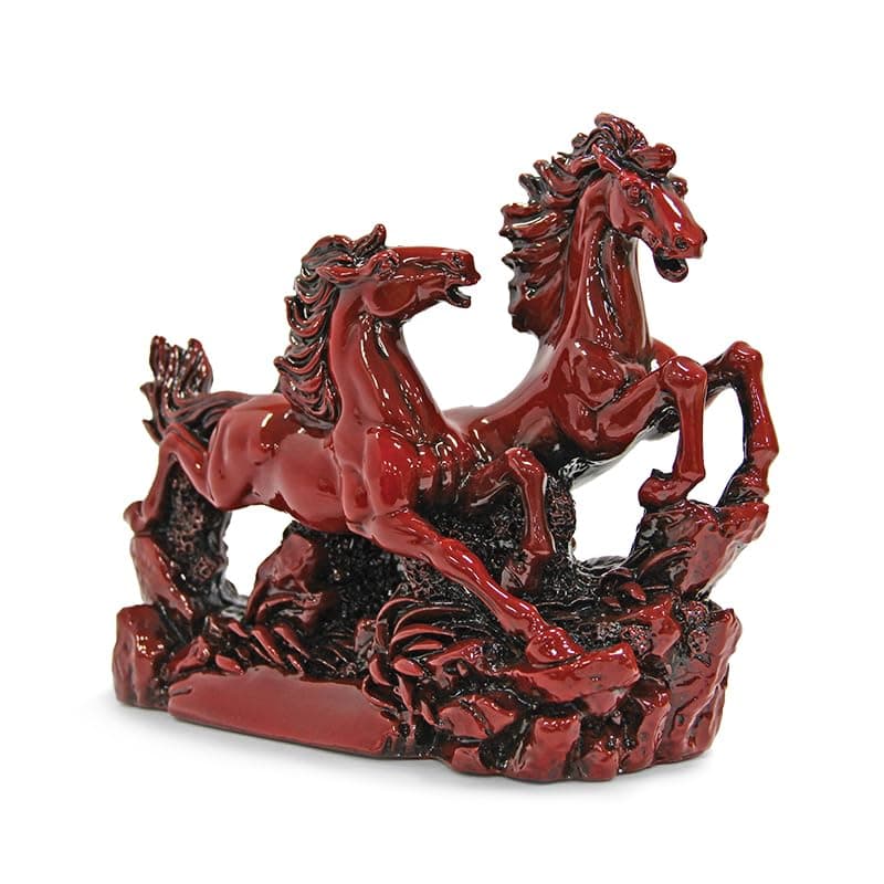 MahaVastu Red Horse Decoration Piece for Vastu Remedy and Home Decoration, Made in Resin