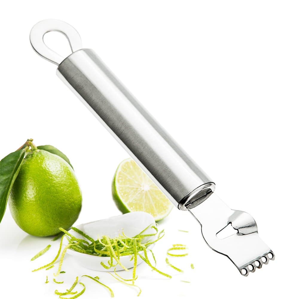 TAFOND Stainless Steel 2 in 1 Lemon Citrus Oranges Channel Knife Lime Fruit Zester Grater