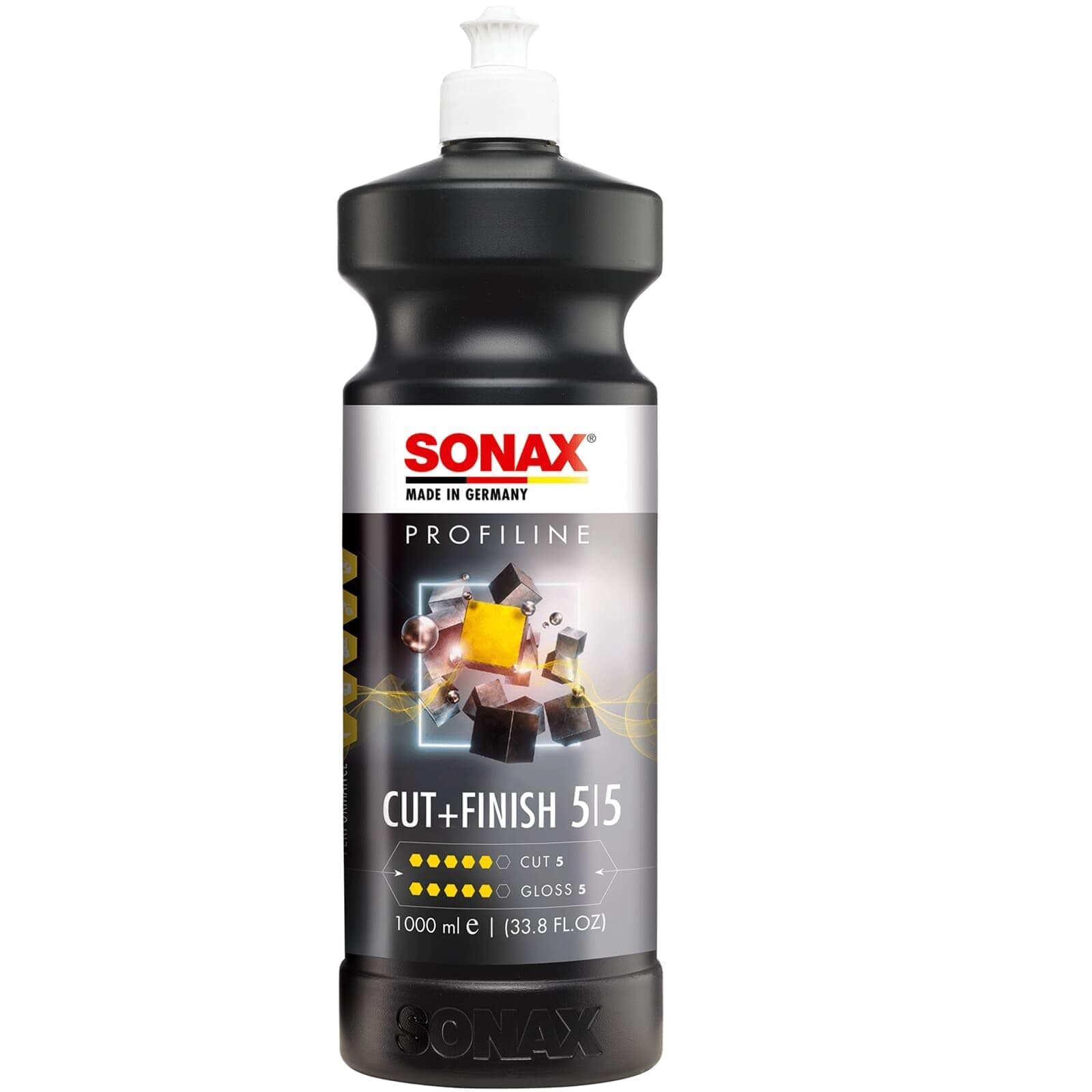 Cut & Finish 225300 | High Performing Polish/Compound | Rated 5 Cut & 5 Gloss | Removes Paint Defects, P1500 Sanding Marks & Water Spots | Long Work Time & Easy Wipe-Off | Silicone-Free | 1000ml
