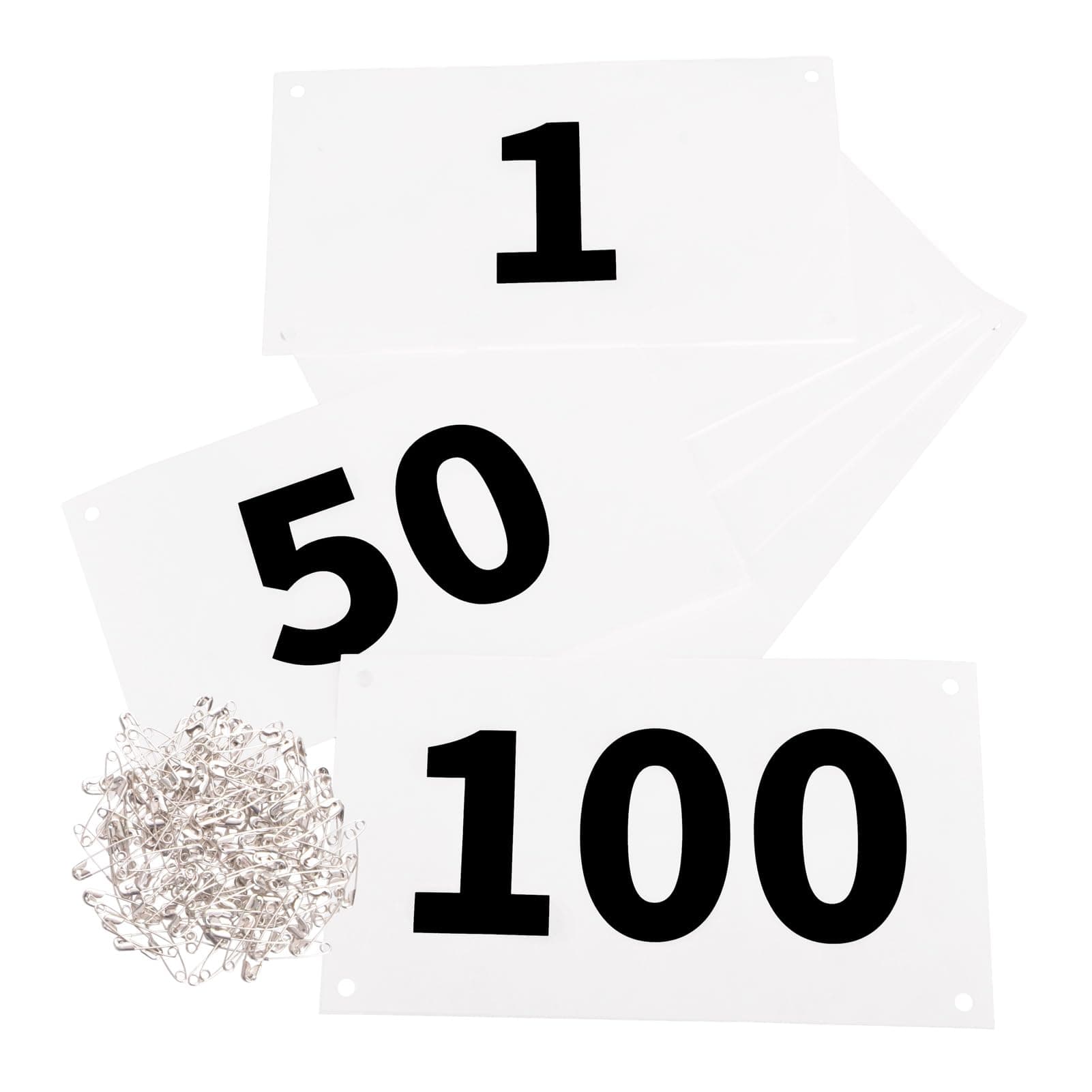 Azarxis Running Bib Competitor Numbers 1-100, Tyvek Tearproof & Waterproof 4 x 7 Inches for Marathon Races and Events