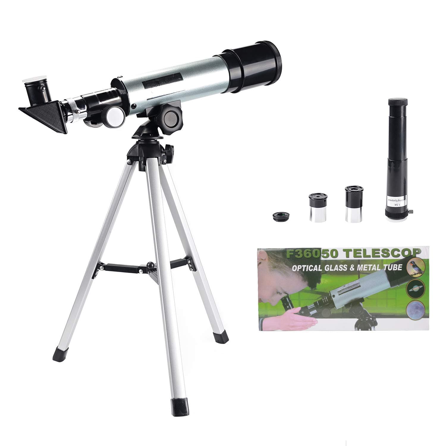 RONHAN Astronomical Telescope for Kids/Beginners, Toy Telescope with 3 Eyepieces Finderscope for Astronomy, Educational Outdoor Toy for Parents-Children