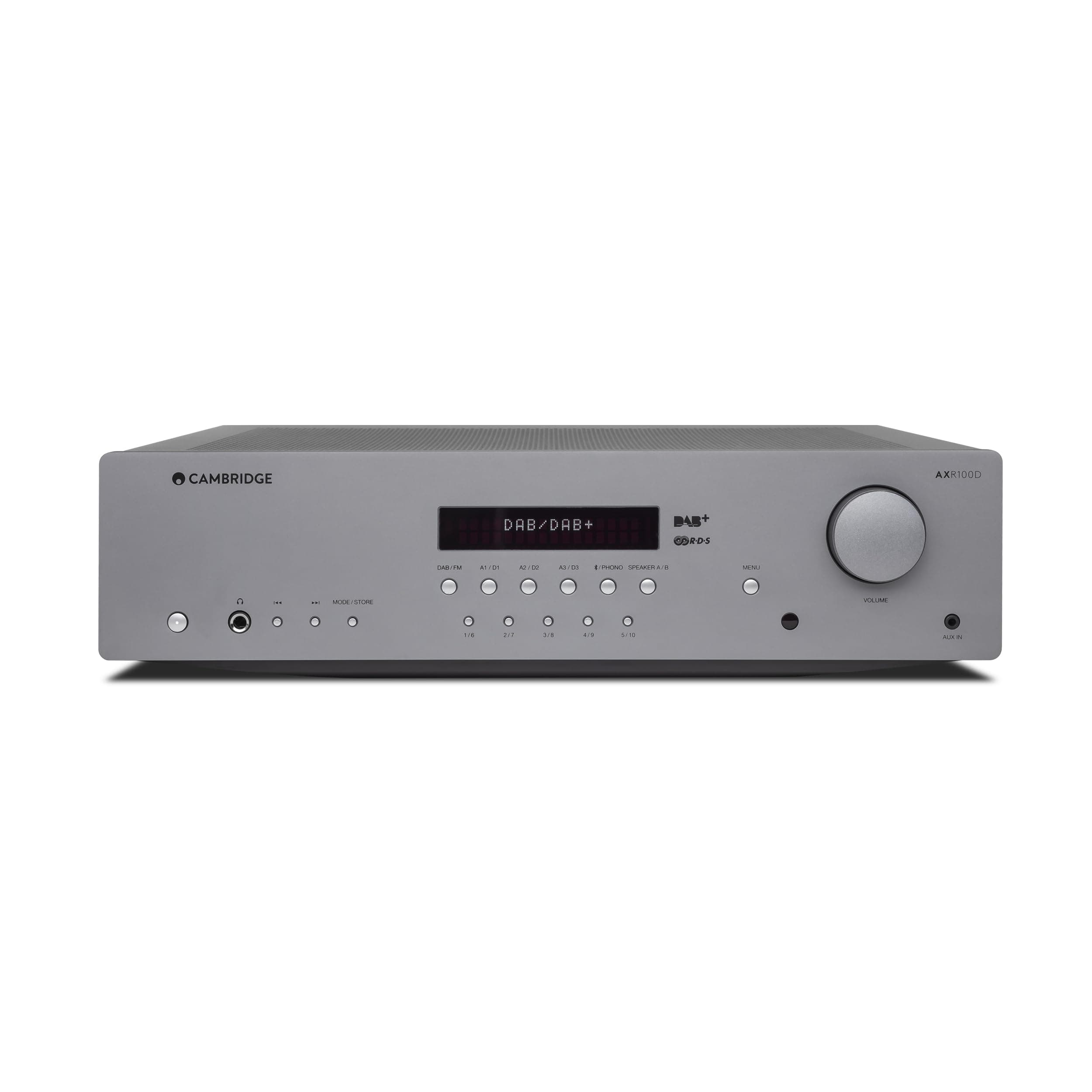 AXR100D - Separate 100 Watts Stereo Hi-FI Receiver with Integrated Phono Stage, Dab/FM Radio and Bluetooth 5.0 - Lunar Grey