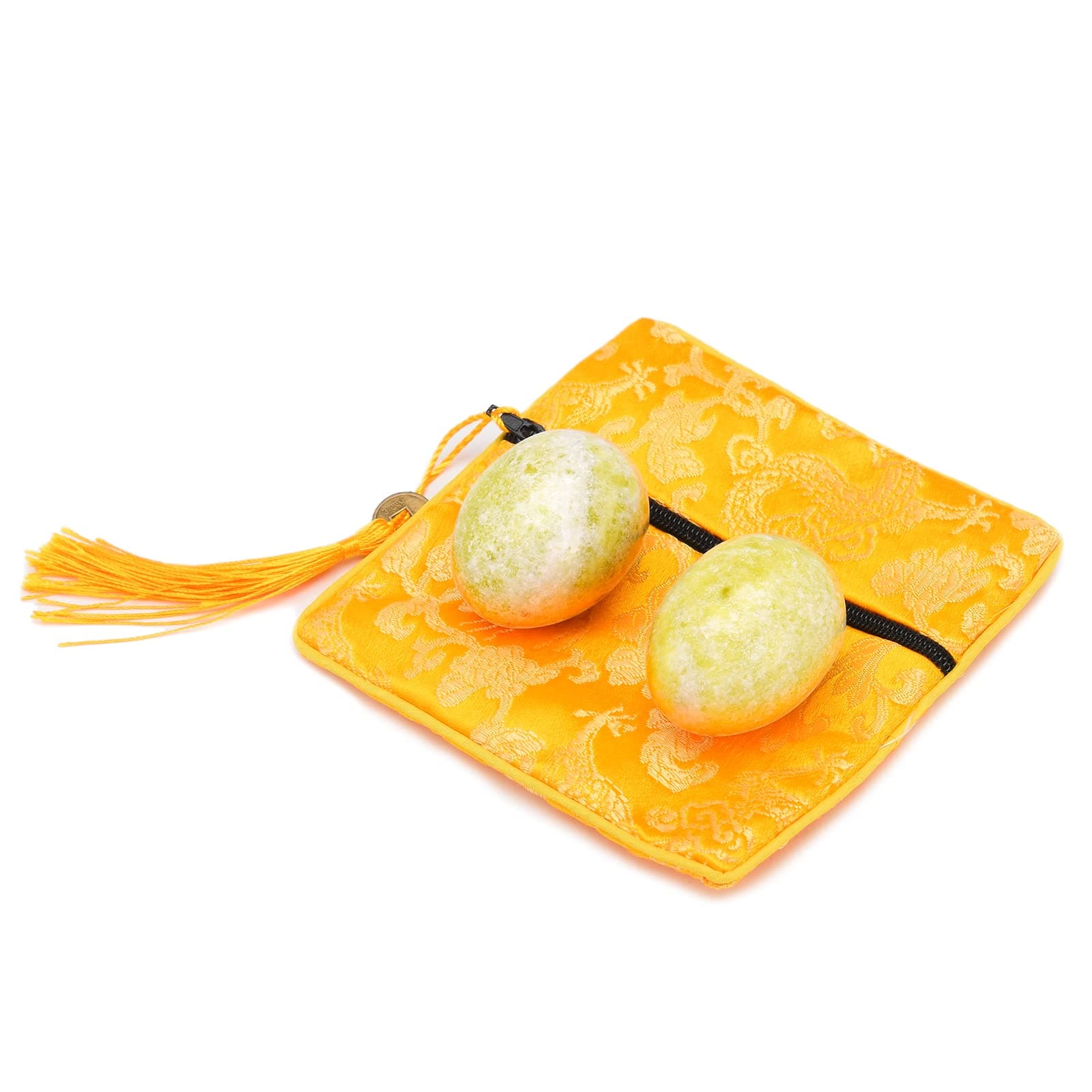 BRABUD Oval Marble Baoding Chinese Health Exercise Stress Balls in Natural Stone Craft Collection BS174 (Light Green)