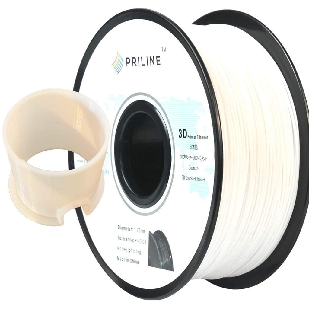 PRILINEPolycarbonate 1kg 1.75mm 3D Printer Filament, Dimensional Accuracy +/- 0.03 mm,White