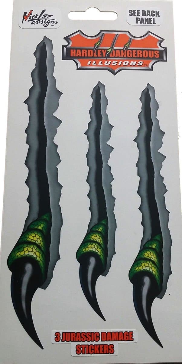 Hardley Dangerous Illusions 3 Jurassic Dinosaur Claw Talons Removable Stickers