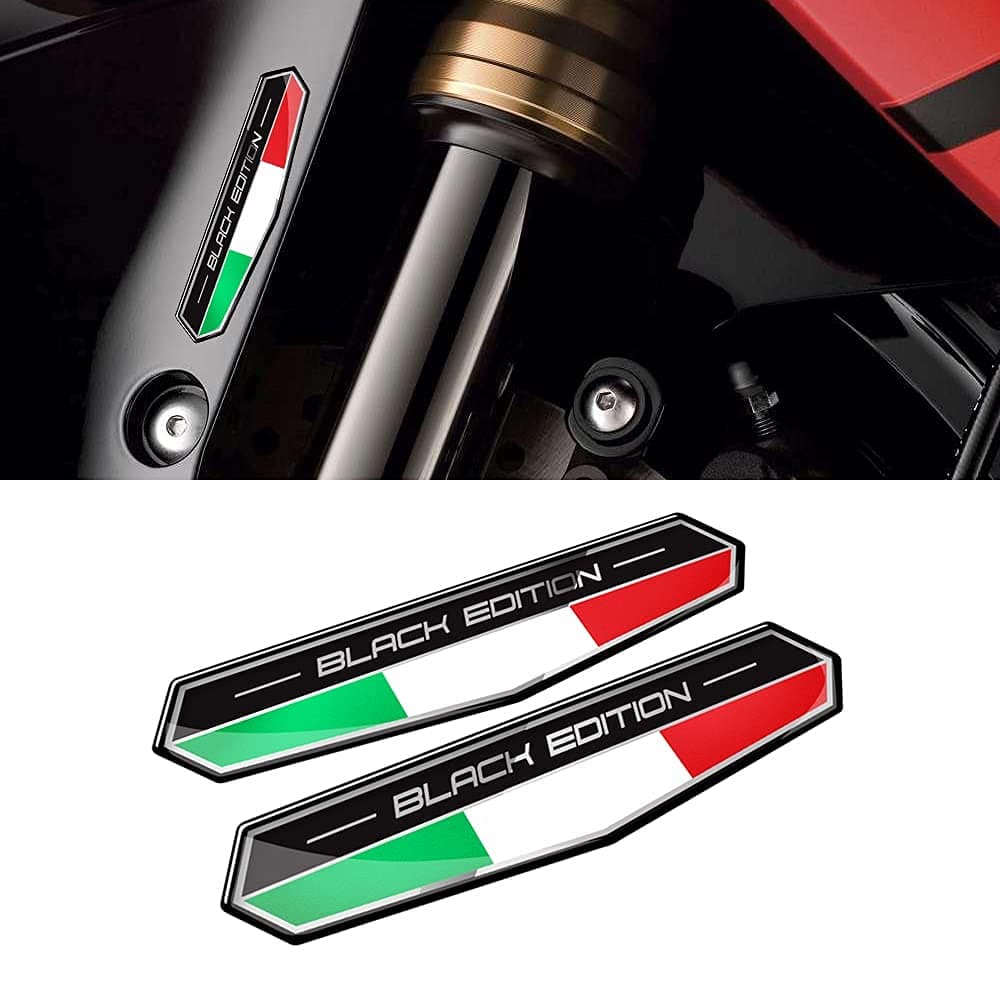 HOMTRU3D PU Motorbike Sticker Italy Flag Sticker Italia Black Edition Decals Car Motorcycle Decals
