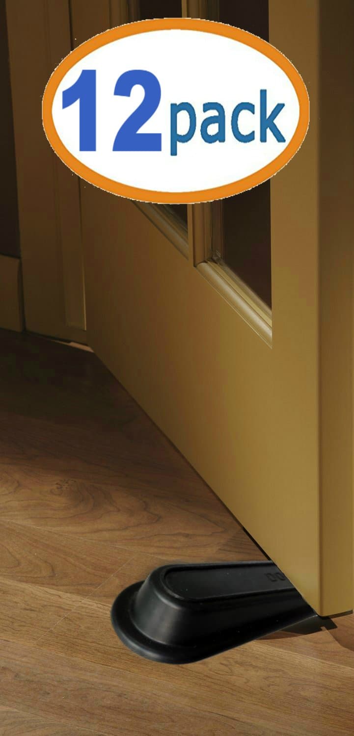 Door Stopper Rubber Doorstop 12 Pack Rubber Doorstop Wedges for Home and Office Non Scratching Soft Door Stops Wedges Multi Surface Open Door Holders