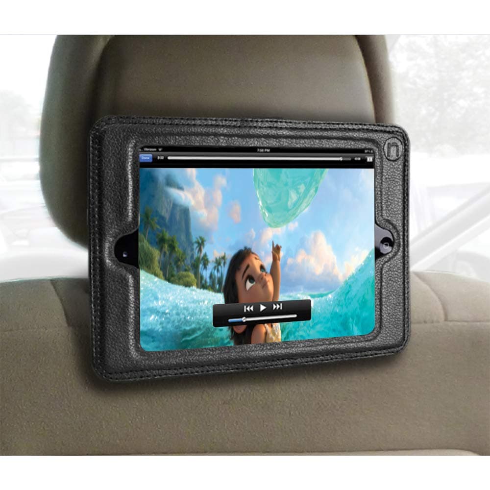 iPad Mini Headrest Mount Holder for Car-Fits 7.9", Mini 1,Mini 2,Mini 3,Mini 4.Keeps iPad in Car Secure Within A Strong PU Leather Case. Safe Car Mount for Kids