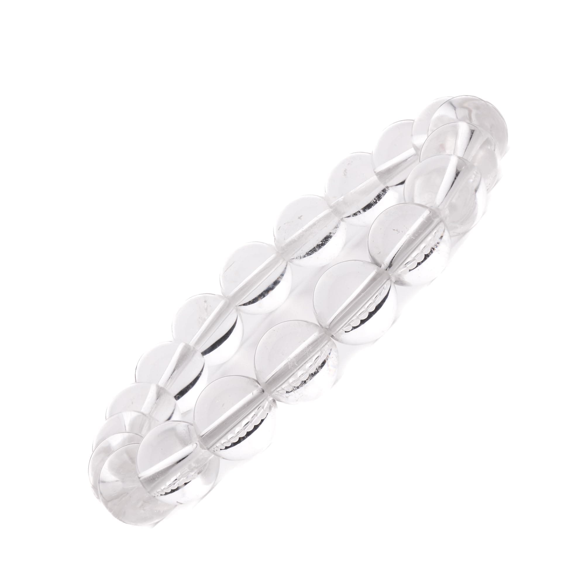 Plus Value Clear Quartz Crystal Bracelet for Wealth, Health & Prosperity, Reiki Healing Stylish Charm Products for Men Women Boys and Girls (Beads Size: 10mm)