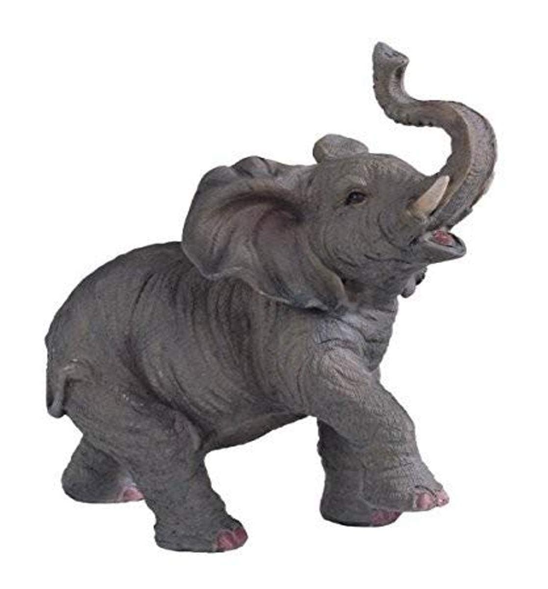 StealStreet SS-G-54135 Small Polyresin Elephant With Trunk Up Figurine Statue, 6.5"