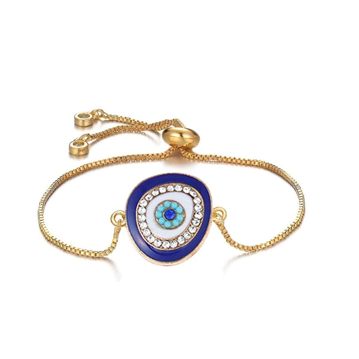 ZIVOM® Turkish Evil Eye Cubic Zirconia Adjustable Slider Bracelet for Women