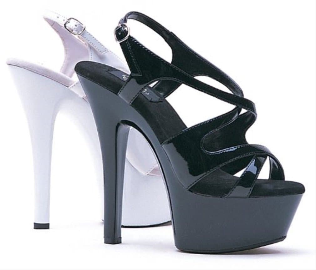 6" Heel Strapy Sandal. by Ellie(BLK,8)