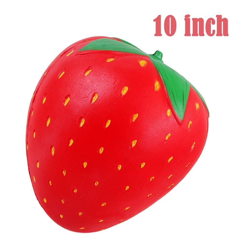 Bagvhandbagro Jumbo Strawberry Squishy, 10 Inch Jumbo Squishies Cream Scented Slow Rising Kids Toys Stress Relief Toy for Collection Gift , Large Decorations Toy