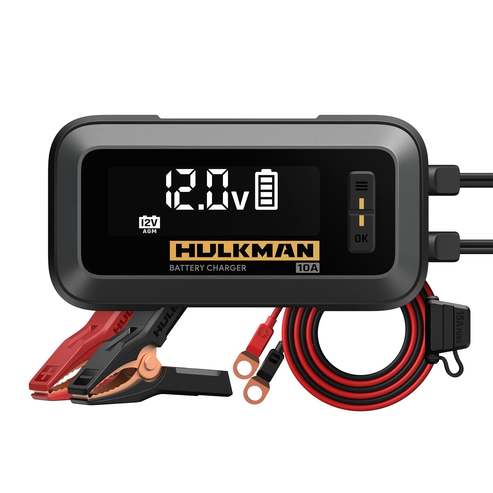 Sigma 10, 10A 12V/6V Car Battery Charger for 30-240Ah, Battery Maintainer and Float Charger, Trickle Charger with Desulfator for Lead-Acid, LiFePO4 Battery, Automobile, Truck, Motorcycle, RV