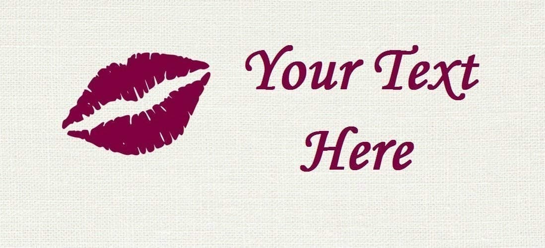 Lipstick Kisses – Handmade Cotton Fabric Tag Labels, Sew On, Iron On, Personalized Fabric Labels, Quilt Fabric Labels, Name Tag Labels, Custom Logo Labels, Afghan Labels, Crochet, Knit, Sewing