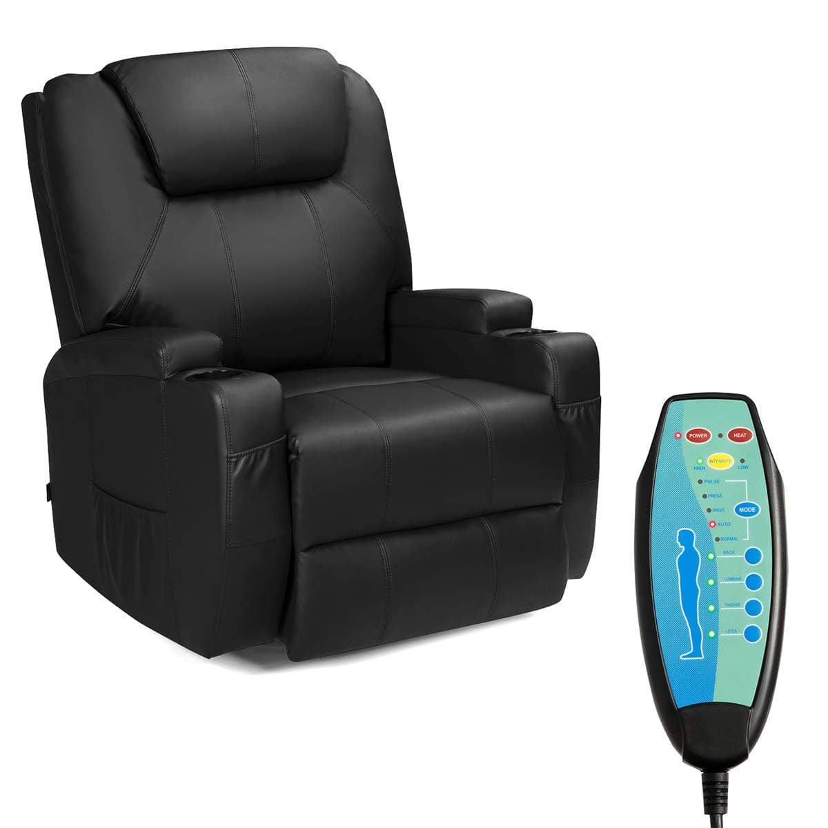 Tangkula Electric Massage Recliner Chair, 360 Degree Swivel Heated Chair, Rocking Massage Chair, Adjustable Accent Armchair, Modern Vibrating Sofa, Padded Cushion, Home Theater Seating,Leisure Lounge