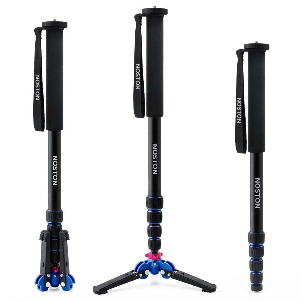 noston Professional 65-inch Camera Aluminium Monopod with Folding Three Feet Support Stand Tripod Balance Stand Base - Shoulder/Carrying Bag Included