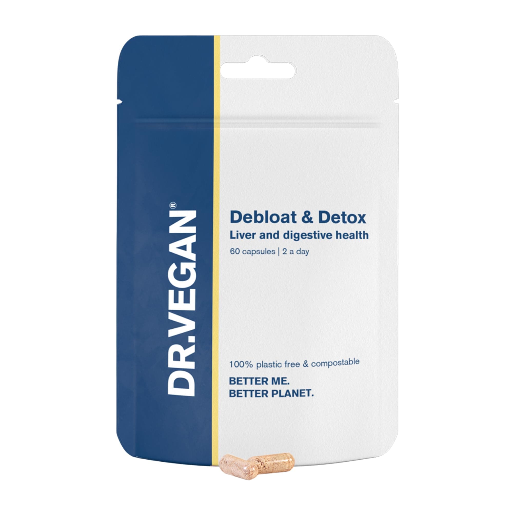 dr vegan Debloat & Detox | Bloating, Digestion, Liver Support | Vitamins & Supplements | 60 Capsules - 30 Day Supply