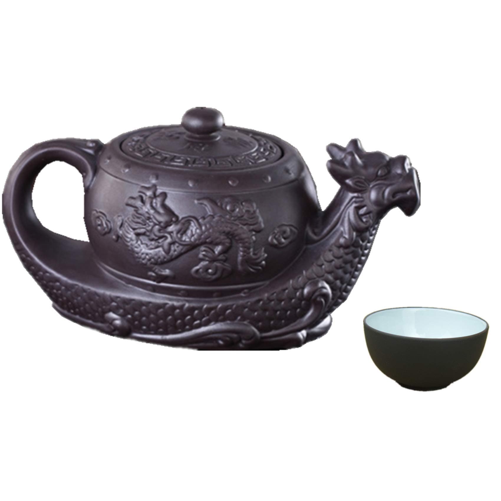 Dragon Tea Pot Chinese Yixing Purple Clay Teapot,Raditional Dragon Tea Pot Big Capacity Handmade Clay Tea Set Kettle Kung Fu Teapot