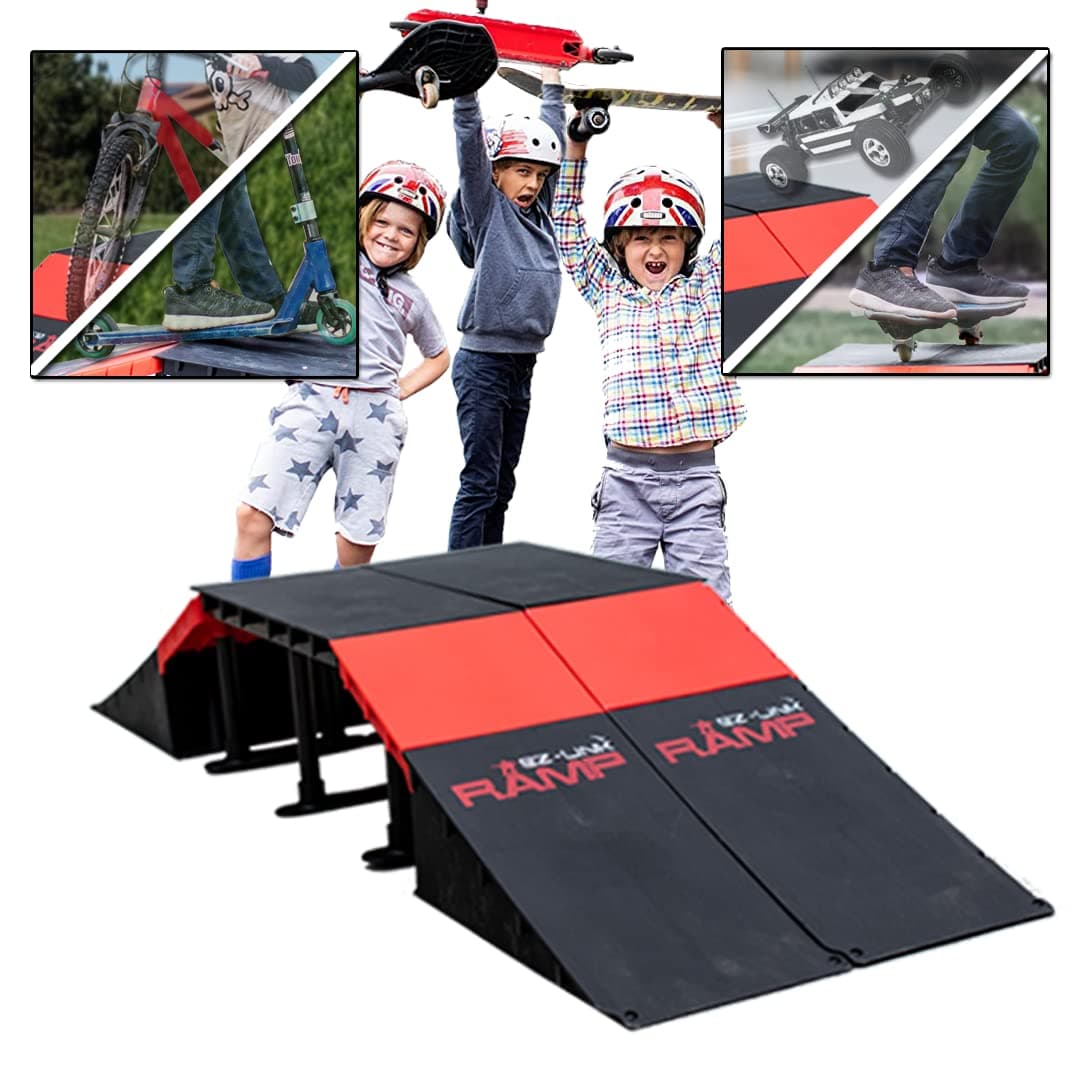 PLATPORTS Skate Ramp, Skateboard Ramp, BMX, Bike Ramps for Kids Ages 6-12, Kicker Ramp, Skateboard Ramps for Kids Ages 6-12