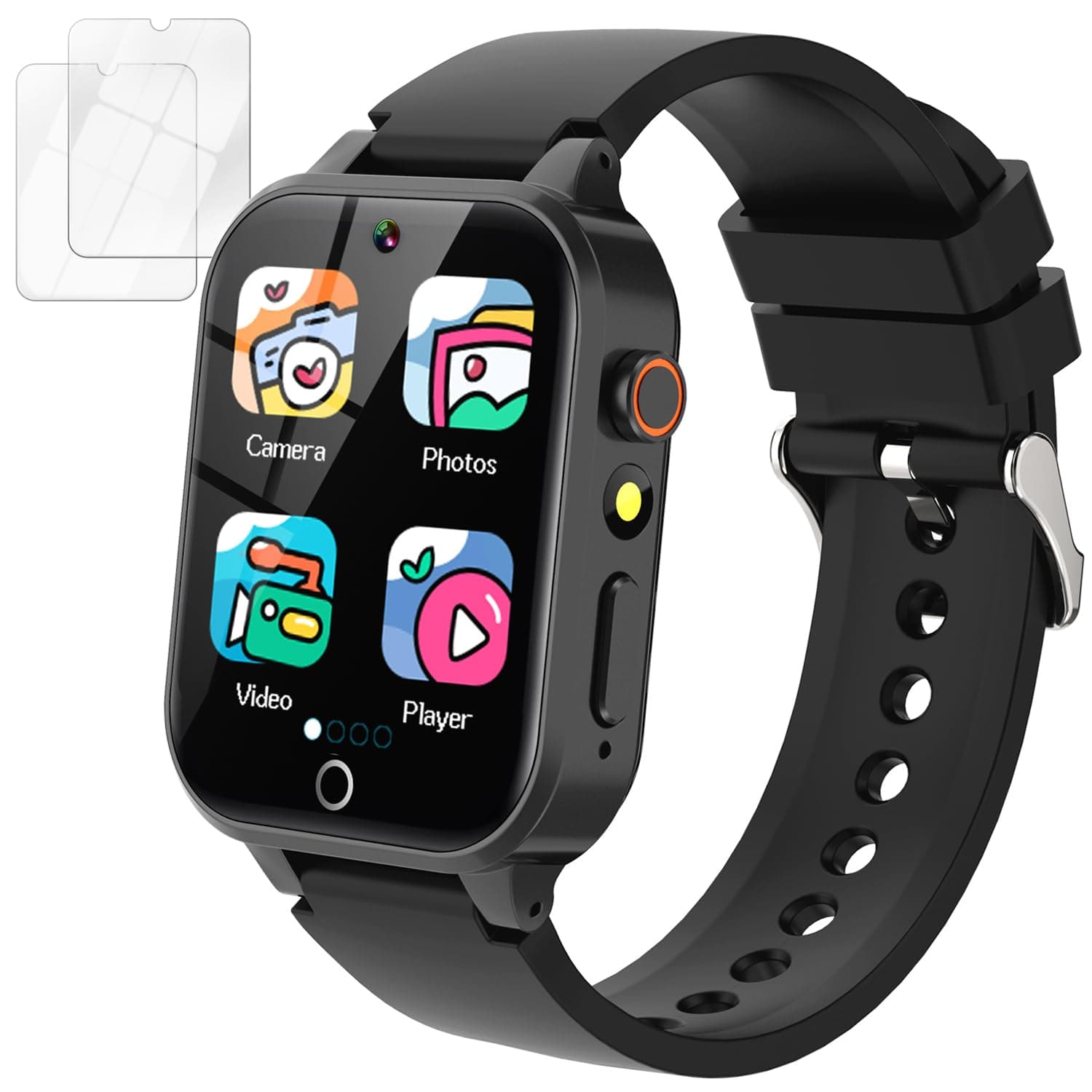 Vakzovy Kids Smart Watch Boys with 26 Puzzle Games HD Touchscreen Camera Pedometer Music Player Flashlight, Kids Toys Birthday Gifts for Boys Age 6-12 Kid Watch Boy 8-10 with Screen Protector